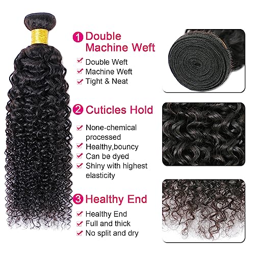 VIYAVIYA 22 Inch Brazilian Kinky Curly Hair Extensions - Unprocessed Virgin Human Hair