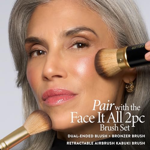 LAURA GELLER NEW YORK Cheek to Chic Tropical Glow Baked Face Palette | Includes 2 Blushes, 2 Bronzers and 2 Radiant Highlighters