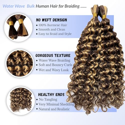 Licoville Ombre Braiding Hair 4/27 Boho Curly Bundles 18 Inch - Human Hair