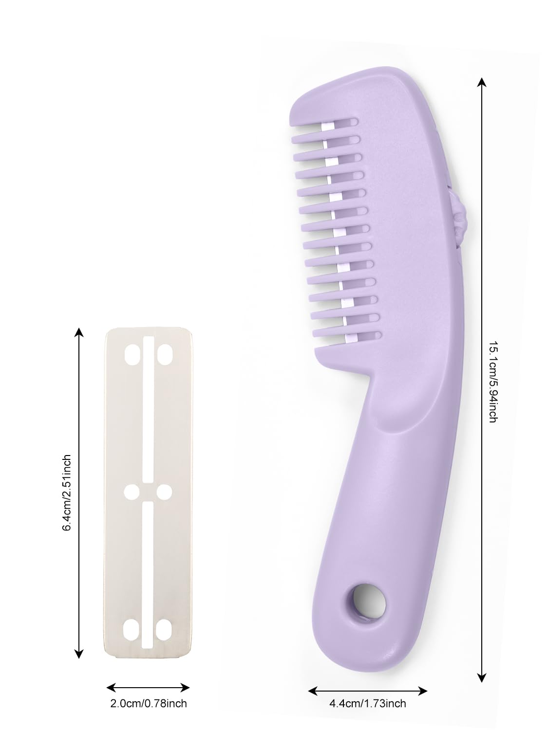 Razor Combs for Hair Cutting Women, 2 Pack Hairs Thinning Comb with 10 Pieces Blades, Split End Trimmer for Thick Hair (Purple and Pink)