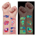 70PCS 4th of July Decorations Temporary Tattoos£¬Red White and Blue Party Supplies£¬Fourth of July Glow in The Dark Sticker Patriotic Party Decorations Favors Supplies Independence Day Memorial Day Decorations