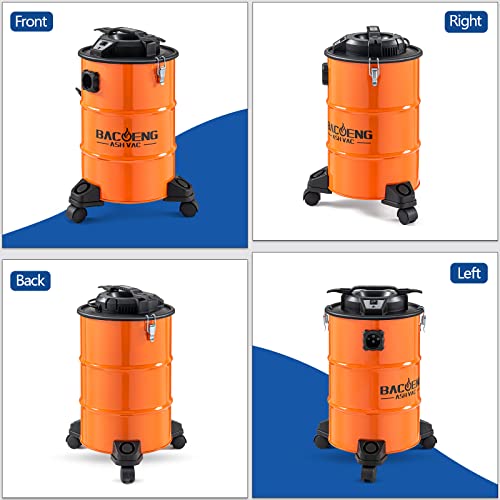 5.3 Gallon Ash Vacuum for Pellet Stoves - 1200W Fireplace & Wood Stove Cleaner