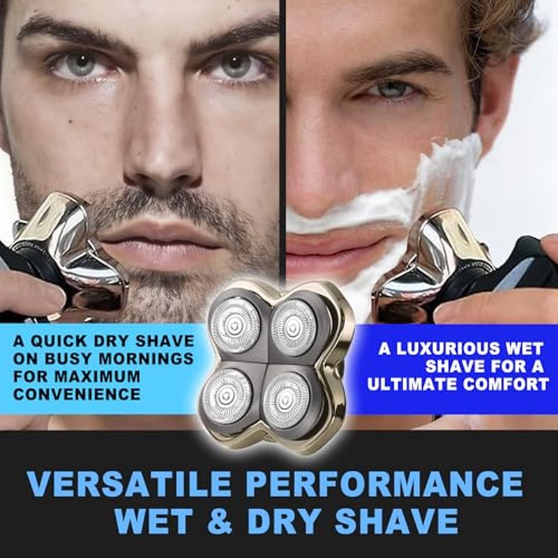 2 Pack Pro 4 Shaver Replacement Blades Compatible with Skull Pitbull Series Head Shavers & Palm Shavers,Skull Shaver Replacement Heads for Wet & Dry Shaving