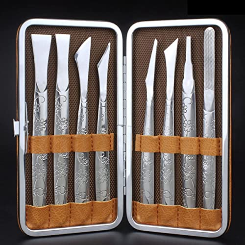 8PCS exfoliating Knife Pedicure Tool, Pedicure Nail Set, Professional Nail Knife Tool, Decorative Foot Cover Care Tool, Foot File Pedicure Set, with Storage Box, Foot File Foot Care, Salon Set