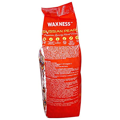 Waxness Russian Pearl Hard Wax Beads 2.2 lb (1 kg) ? Rosin-Free Stripless Hard Wax with Creamy Texture and Skin Visibility, Professional Use ? Made in Italy
