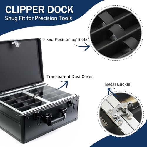MoyRetty Professional Barber Case with Cap, 16.5" x 12.4" x 7", with Single-Lock System