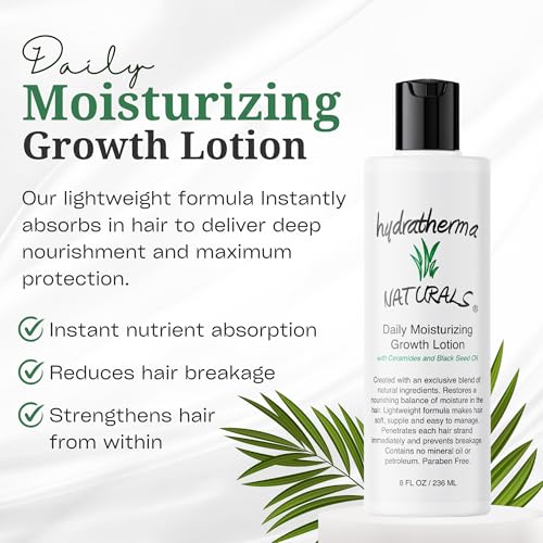 Hydratherma Naturals Daily Moisturizing Hair Lotion 8 oz. for Curly, Coily & Wavy Hair