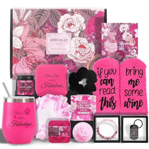 Pink Birthday Gifts for Women, Gift Box for Women, Gift Basket for Teen Girls, Birthday Gift Sets for Sister, Mom, Girls