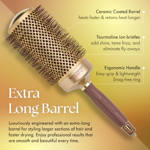 Olivia Garden NanoThermic Ceramic Ion Speed XL Round Hair Brush 2.75" Professional Blowout
