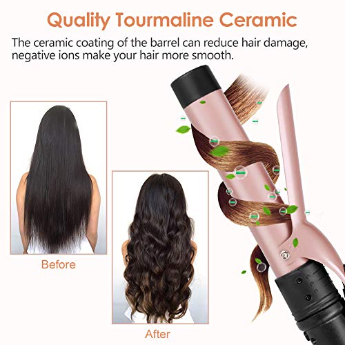 Rose Gold 6-in-1 Hair Curling Iron Set with Interchangeable Ceramic Barrels