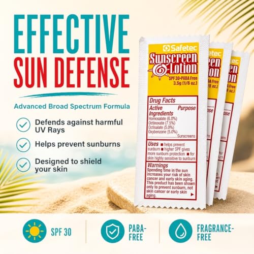 HOMESPHERE Bulk Pack of 100 Mini SPF30 Sunscreen Packets – Travel & Outdoor Sun Protection