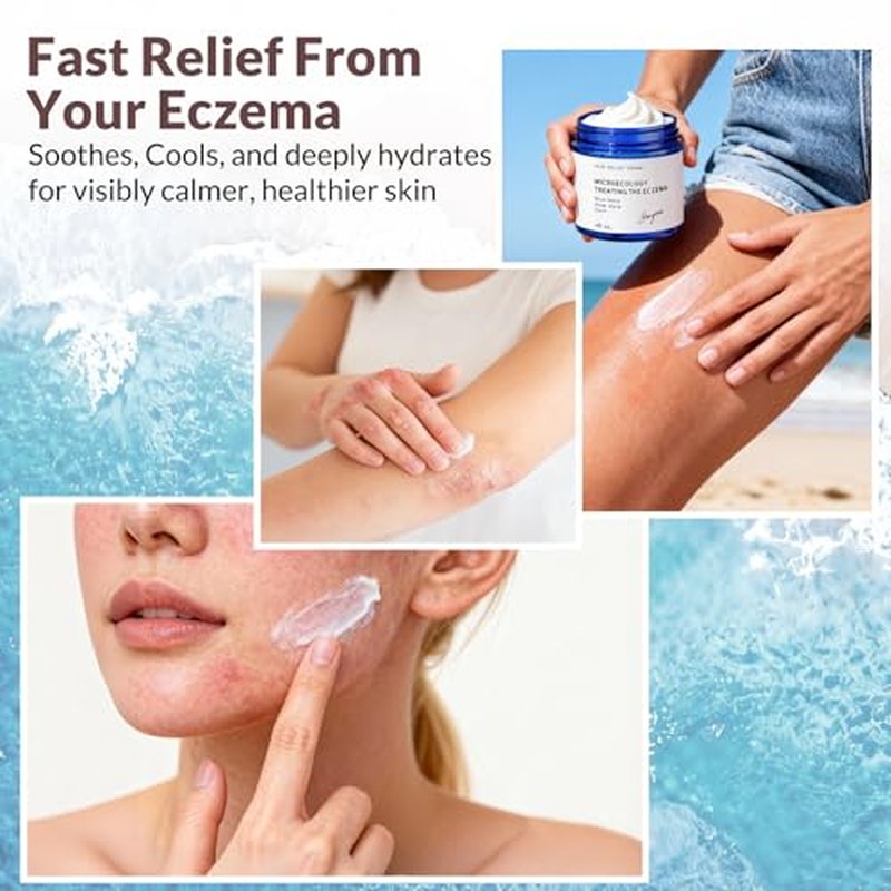 Crogooe Natural Soothing Eczema Cream for Dry & Itchy & Sensitive Skin - Fragrance-Free Moisturizer with Sea Moss, Aloe Vera & Oats for Intense Hydration & Comfort £¬Safe for All Ages (4 oz)