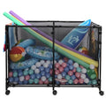 Large Pool Float Storage Rack - 271 Gallon Capacity, Metal Frame, Wheels