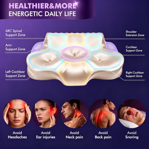 Dayme Orthopedic Memory Foam Pillow - Cooling Cervical Neck Support, Champagne