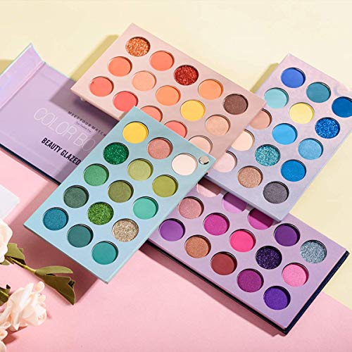 MYUANGO Color Board Eyeshadow Palette - Colorful Rainbow Bright Eyeshadow Palette, Natural Powder Eye Shadow Palette Makeup - Waterproof, Blendable, Long-Lasting - Cruelty-Free