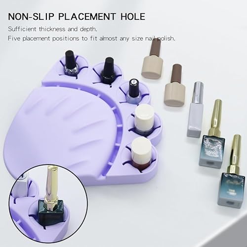 Anti Spill Free Tilt Nail Polish Bottle Holder, Home Fingernail Polish Stand Arm Rest Pad,Art Tool Nail Paint Tech Mat Polish Bottle Organizer Manicure Accessories
