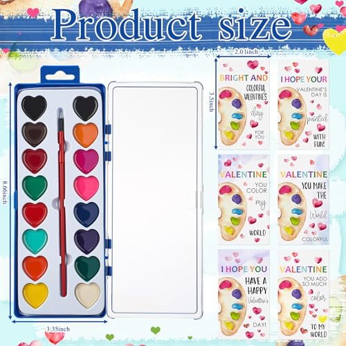 Tinlade Clear Heart Watercolor Paint Set - Valentine's Day Gift 12-Piece Variation of THIS listing