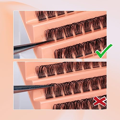 Lash Clusters DD Curly Lash Extension Wispy Eyelash Clusters Natural Individual Lashes with Thin Band Light Fluff DIY Cluster Eyelash Extension 10-16mm Fake Eyelashes by TOOCHUNAG