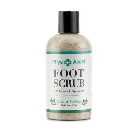 PhysAssist Tea Tree & Peppermint Foot Scrub 8 oz - Exfoliating & Cooling Relief for Tired Feet