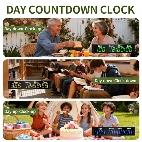 Lucky Time RGB Digital Countdown Timer Clock 999 Days Count Up & Down