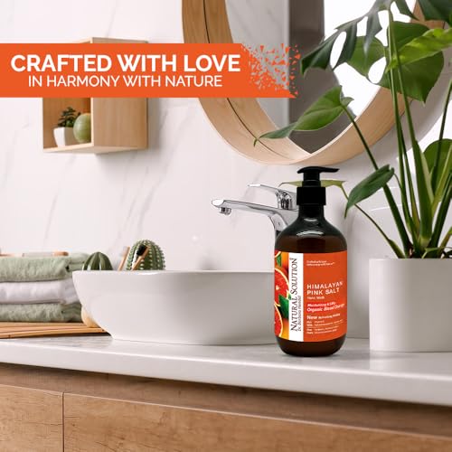 Natural Solution Hand Wash - Moisturizing Blood Orange & Himalayan Pink Salt Liquid Soap - 14 oz (Pack of 6) | Hydrating & Gentle Formula | Ideal for Daily Use packaging may vary