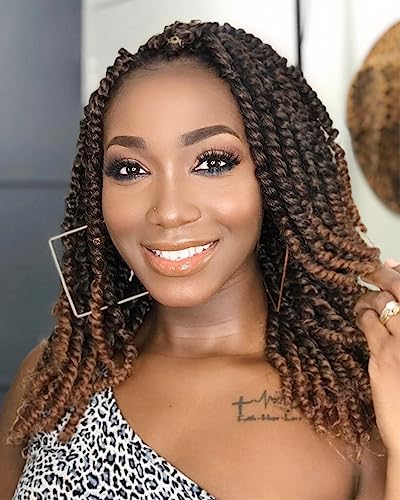 Passion Twist Crochet Hair 12 Inch - 8 Packs Soft Curly Synthetic Pre Looped for Black Women T30