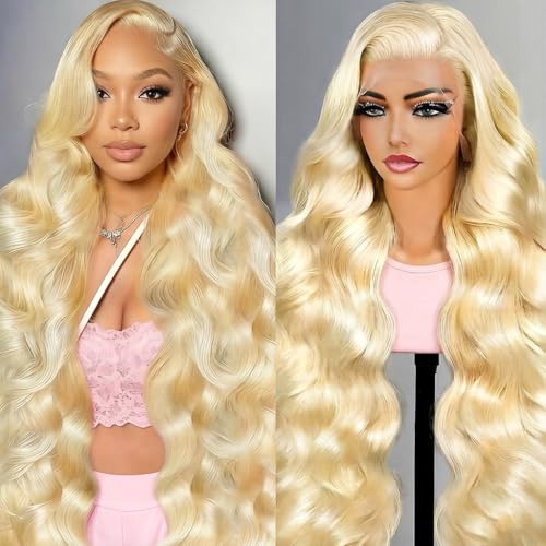 Blonde Lace Front Wig Human Hair 28 Inch, 13x4 Body Wave, Unprocessed