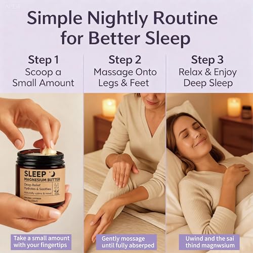 Magnesium Butter for Sleep, Nighttime Magnesium Cream for Leg & Foot ? with Shea & Mango Butter, Arnica & Essential Oils for Relaxation, Restful Sleep & Leg Comfort(Lavender) (1)