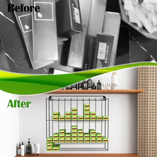 IKARE Black Hair Color Organizer Rack - Wall Mount Storage for Salon Tubes