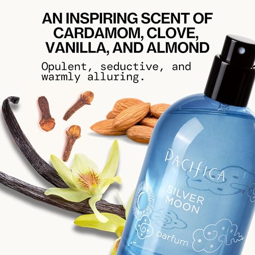 Pacifica Silver Moon Vanilla Almond Spice Perfume - Warm Vegan Fragrance, 2 fl oz