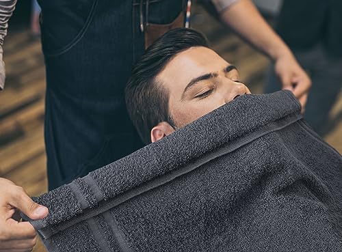 Bleach Proof Salon Towels - Dark Grey 24 Pack 16x27 Inches for Hair & Spa