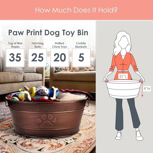 Copper Indestructible Large Dog Toy Storage Bin by BREKX