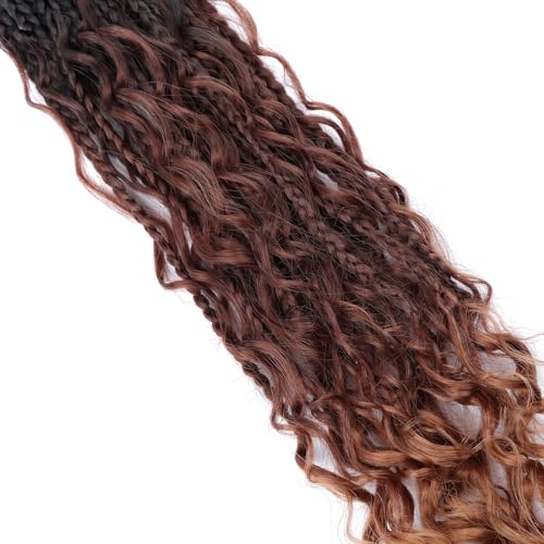 24 Inch Bohemian Box Braids Crochet Hair - 8 Pack, 1b/33/30 for Women