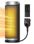 DREO 1500W Space Heater with ALCI Safety Plug - Silver Indoor & Bathroom Use