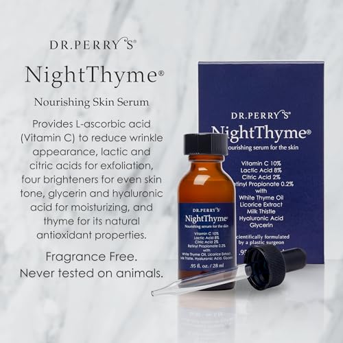 NightThyme Vitamin C Serum with Hyaluronic Acid - Brightening & Anti-Aging Skin Treatment