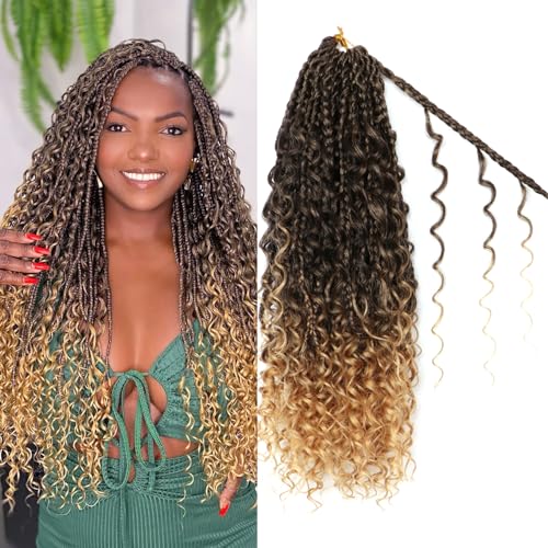 Goddess Boho Box Braids Crochet Hair - T27 / 14 Inch, 8 Packs for Black Women