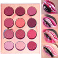 DE'LANCI Pink Eyeshadow Palette, Highly Pigmented Bright Hot Pink Eye Shadow Pallet, Bright Peach Rose Purple Red Eyeshadow Makeup Palette, for Girl Women Cute Suger Skull Candy Blush Goth Makeup