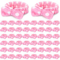 Pink Spa Headbands Bulk Dots Style with Removable Bow - 50 Pcs