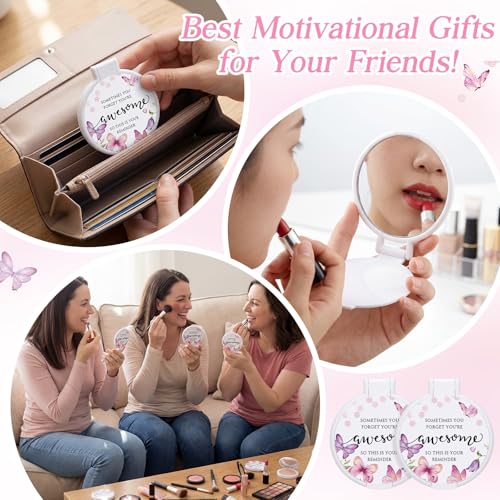 Cinnvoice 25 Set Inspirational Compact Mirrors for Women Butterfly Design