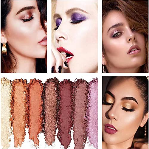 Sparkle Eyeshadow Palette - 6 Colors Glitter Eye Shadow Palettes Highly Pigmented Long Lasting Waterproof Sweatproof Professional Nudes Warm Natural Neutral Smoky Cosmetic Eye Palette Set Gold (#05)