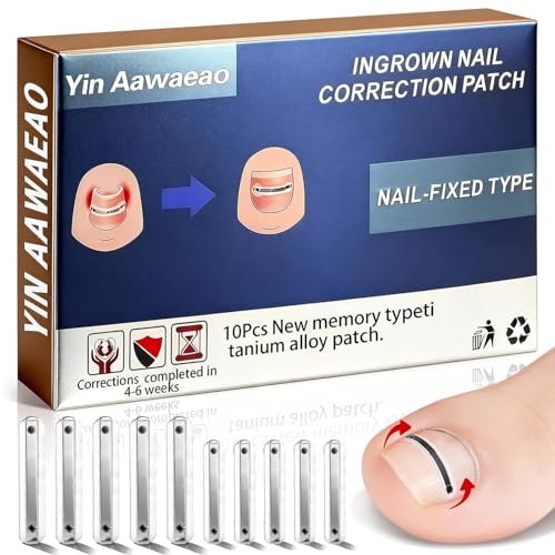 Titanium Alloy Ingrown Toenail Treatment - Professional Home Care for Curved Nails - Waterproof, Nail Tools and Ingrown Toenail Removal Kit,Ingrown Toenail Corrector(0.59/0.67in)