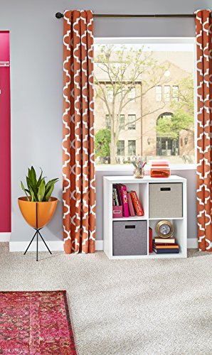 White 4 Cube Storage Shelf Organizer with Back Panel - Easy Assembly
