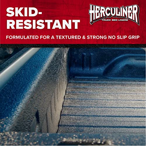 Herculiner Roll-On Bed Liner Kit - Black, 1 Gallon, DIY Truck Bed Coating, 1 Count