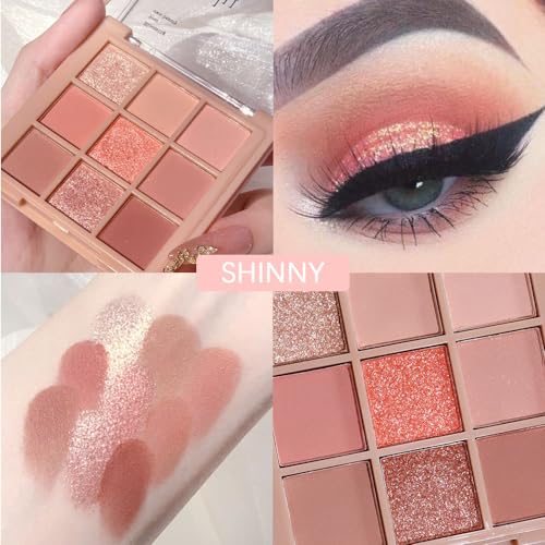 AMY'S DIARY Matte Nude Eyeshadow Palette Pink Makeup,9 Colors Matte Eyeshadow Long Lasting Eye Shadow Plattet for Girls,tween Eye Shadow makeup palette