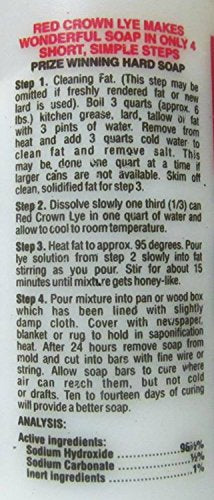 Red Crown Lye 2 Lbs Pack of 2 - High-Quality Caustic for Soap Making