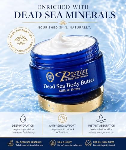 Premier Dead Sea Anti-Aging Body Cream with Milk & Honey - 5.95 Fl Oz