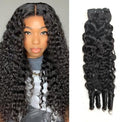 Black 16 Inch Water Wave Burmese Curly Human Hair Bundles - Sinuowei