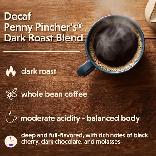 Decaf Penny Pincher's Dark Roast Coffee Beans 5lb Bag | Whole Bean, Rich & Bold Flavor