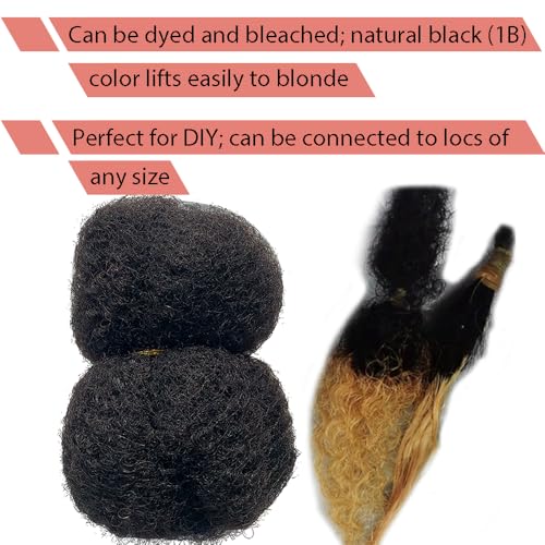 DISTINS 8 Inch Natural Black #1B Afro Kinky Human Hair for Dreadlocks & Extensions