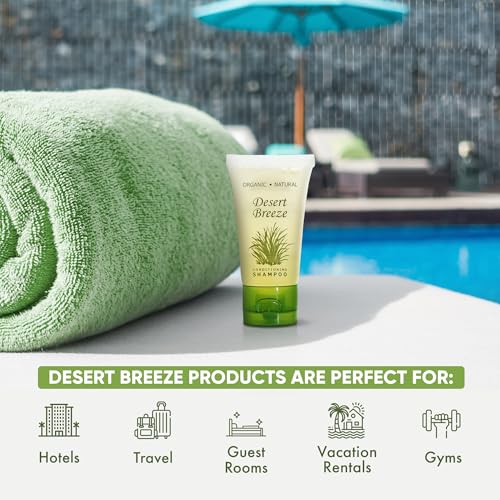 Desert Breeze 20-Pack Travel Size Shampoo with Green Tea Lemongrass Scent - Hotel & Hospitality Bulk Toiletries